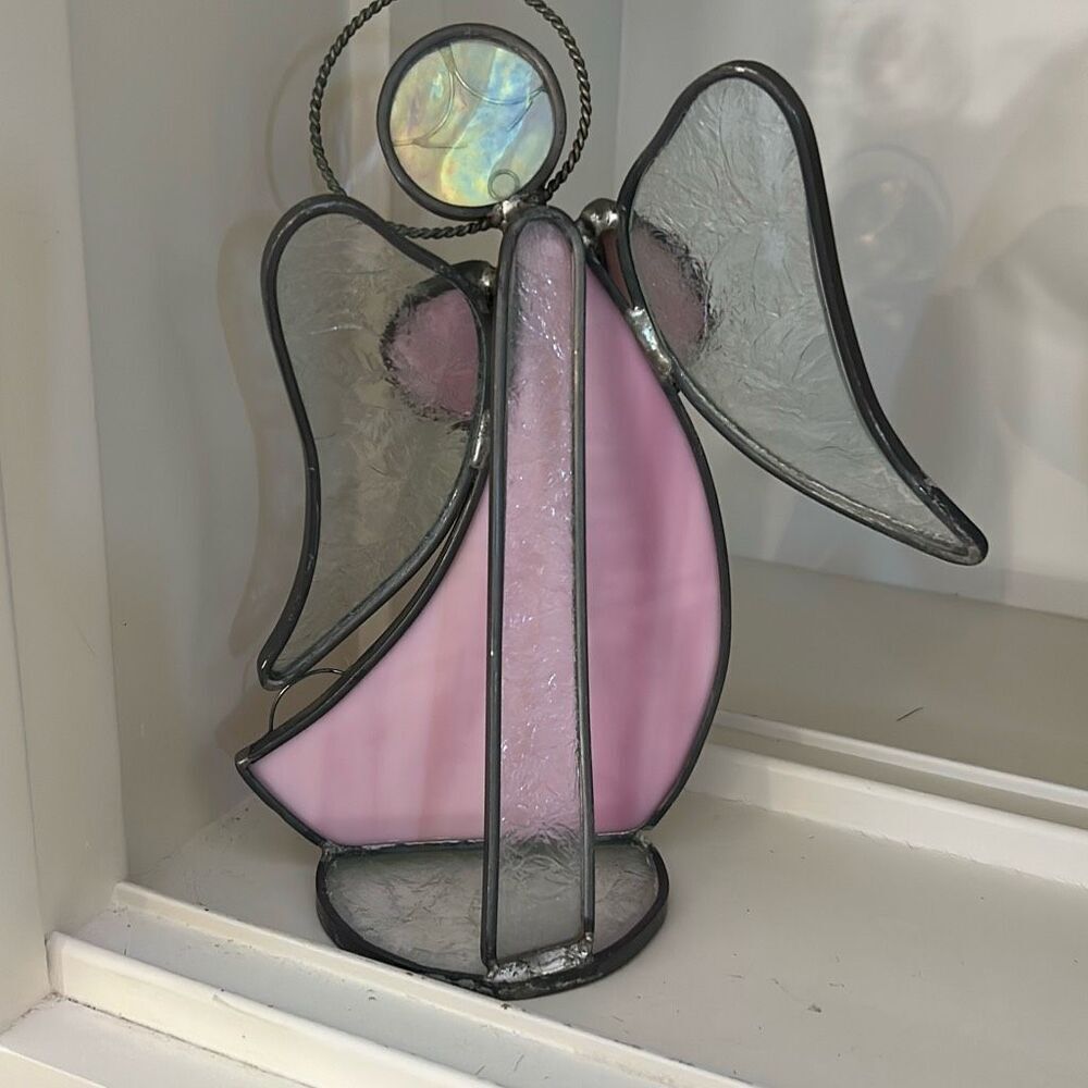 Stained Glass Pink Angel - Picture 4 of 6